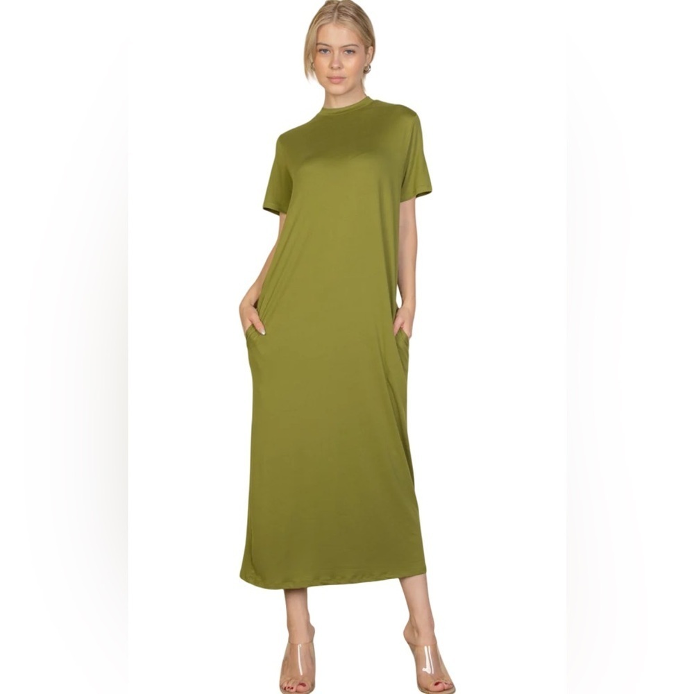 Tee Shirt Dress- Olive
